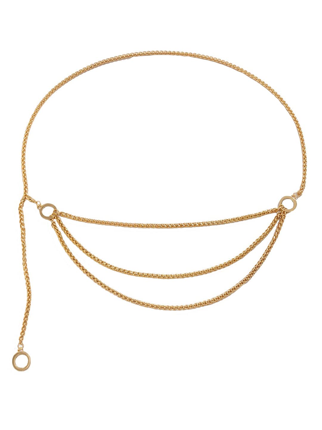 Yellow Chimes Waist Chain For Women Gold Plated Triple Layer Waist Chain For Women and Girls