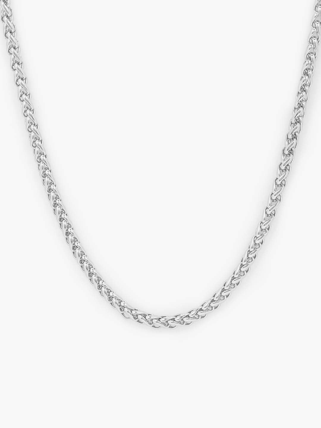 Yellow Chimes Chain for Men and Boys Silver Chain Interlinked Neck Chain | Stainless Steel Chains for Men | Accessories Jewellery for Men | Birthday Gift for Men & Boys Anniversary Gift for Husband