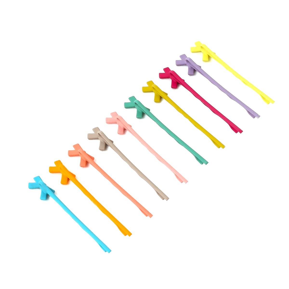 Melbees by Yellow Chimes Hair Pins for Girls Kids Hair Accessories for Girls Hair Pin 10 Pcs Bow Bobby Pins for Hair Multicolor Charm Hairpin Bobby Hair Pins for Girls Kids Teens Toddlers