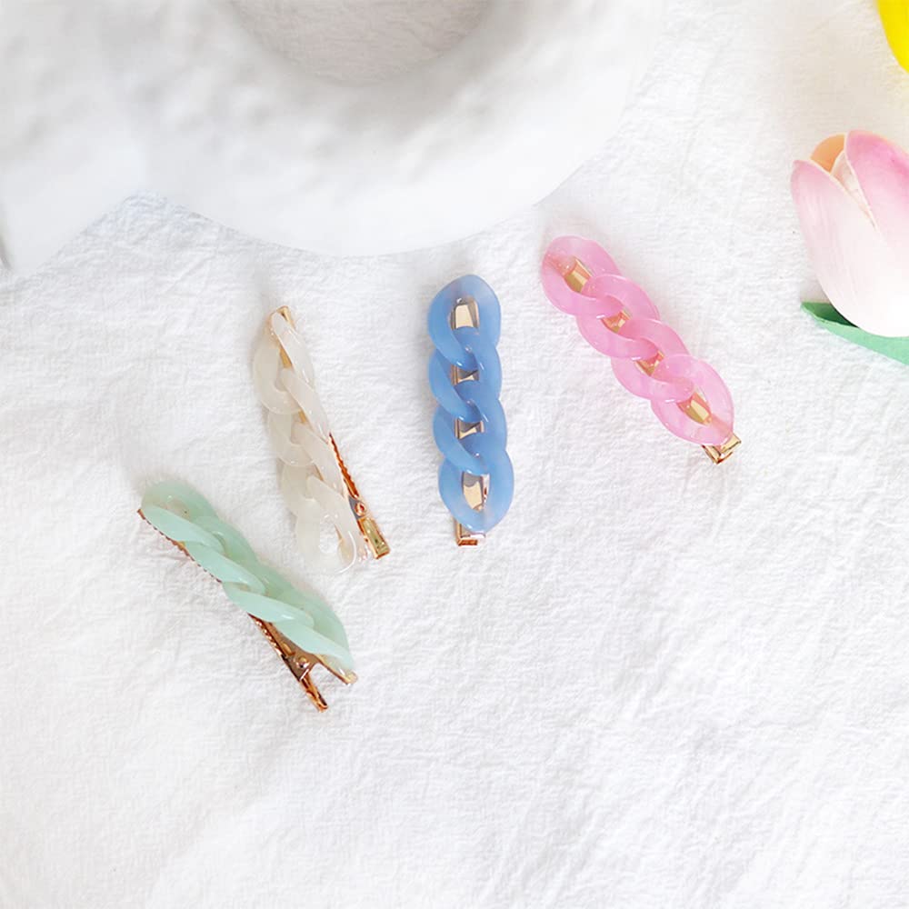 Yellow Chimes Hair Clips for Women Girls Hair Accessories for Women Multicolor Hair Clip 4 Pcs Hair Clips for Girls Hairclips Chain Alligator Clips for Hair Pins for Women and Girls Gift For Women & Girls