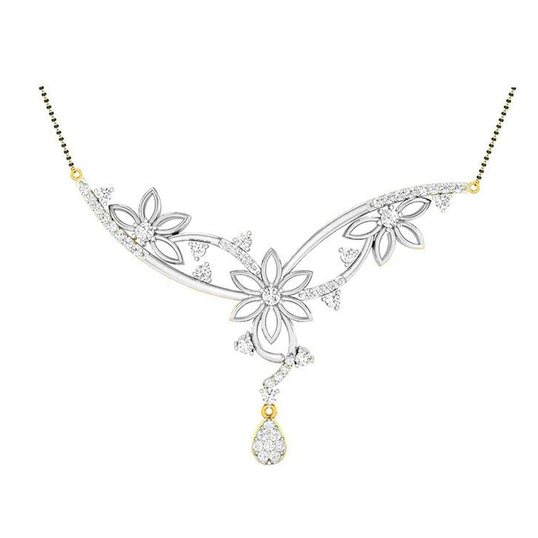 Yellow Chimes Exclusive Antique Crystal Peacocok Floral Design Latest Traditional Mangalsutra for Women