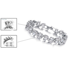 Kairangi Valentine Gift for Girls Crystal CZ Bracelet for Women & Girls (YCFJBR-0005985WH)