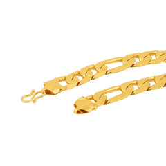 Yellow Chimes Stylish 18K Gold Plated Thick & Broad Figaro Wrist Chain Link Bracelet for Men And Boys