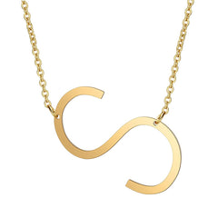Yellow Chimes Alphabet Necklace for Women Initial Letter Alphabet A Pendant Stainless Steel Gold Plated Chain Pendant Necklace for Women and Girls.