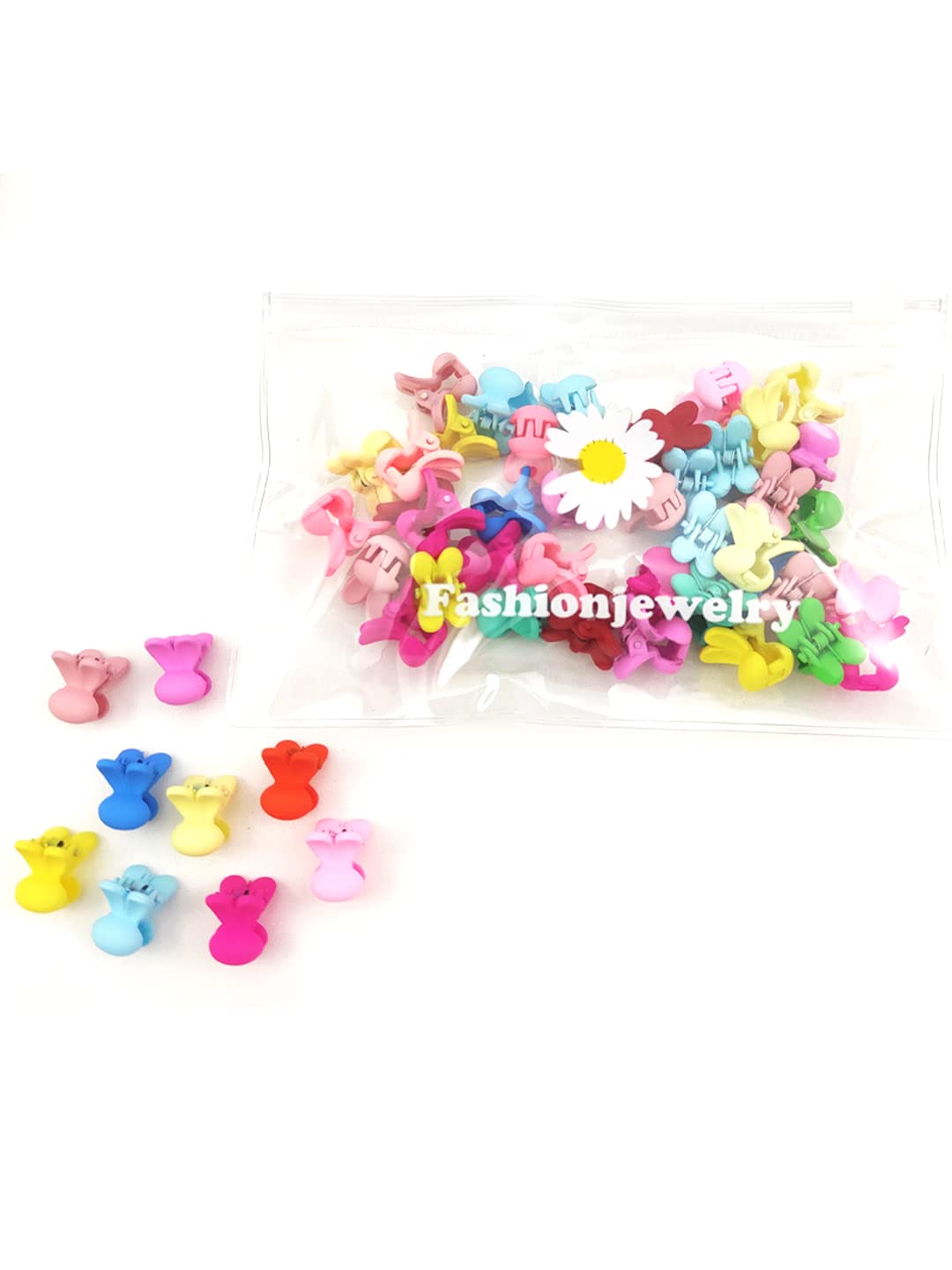 Melbees by Yellow Chimes Hair Clips for Girls Kids Hair Accessories for Girls Hair Claw Clips for Girls Kids Multicolor Small Claw Clip 50 Pcs Mini Hair Claw Clips for Girls Baby's Clutchers for Hair