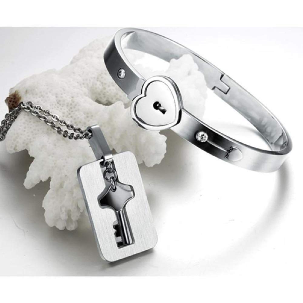 Couple bracelets for Heart lock and key Bracelet stainless steel jewelry|  Alibaba.com