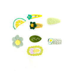 Melbees by Yellow Chimes Hair Clips for Girls Kids Hair Clip Hair Accessories For Girls Cute Characters Pretty Snap Hair Clips for Baby Girls 8 Pcs Green Alligator Clips for Hair Baby Hair Clips For Kids Toddlers