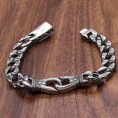 Yellow Chimes Stainless Steel Curb Chain Design Silver Bracelet for Men and Boys, Medium (Model: YCFJBR-307STDES-SL)