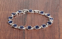 Yellow Chimes Crystal Bracelet for Women Silver Plated Royal Blue Swiss AAA Zircons Crystal Bracelet for Women and Girls