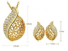 Yellow Chimes Moxie Collection Golden Arc Designer Crystal Pendant Set for Women and Girls…