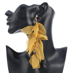 Yellow Chimes Earrings For Women Yellow color Petal Shape Designed Long Drop Dangler Earrings For Women and Girls