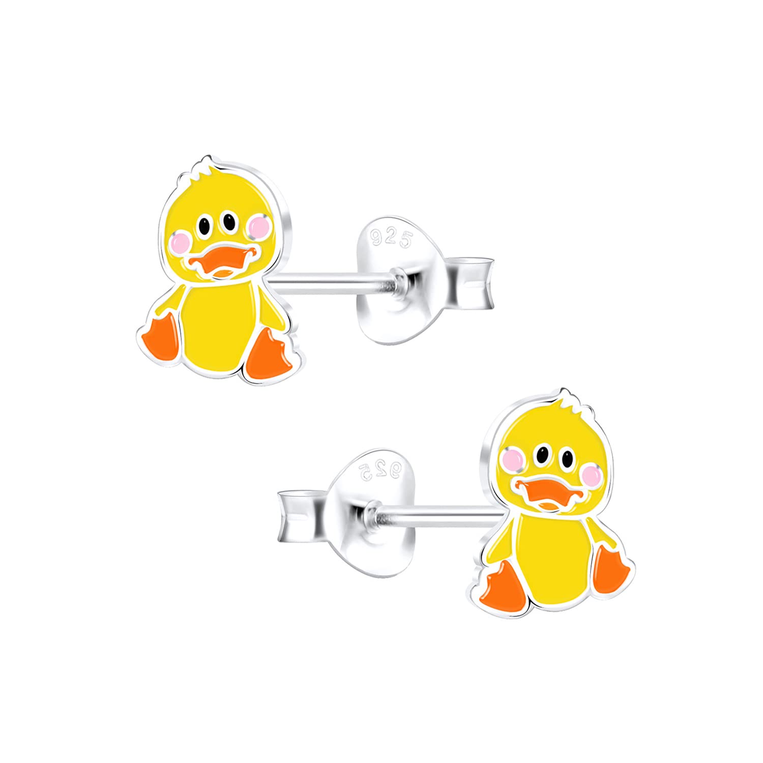 Raajsi by Yellow Chimes 925 Sterling Silver Stud Earring for Girls & Kids Melbees Kids Collection Duck Designed | Birthday Gift for Girls Kids | With Certificate of Authenticity & 6 Month Warranty