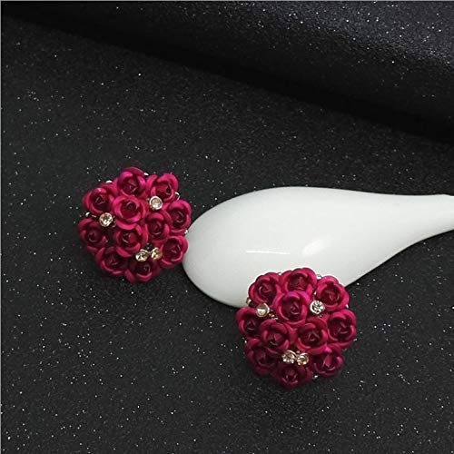 Yellow Chimes Pink Floral Stud Earrings For Women and Girls