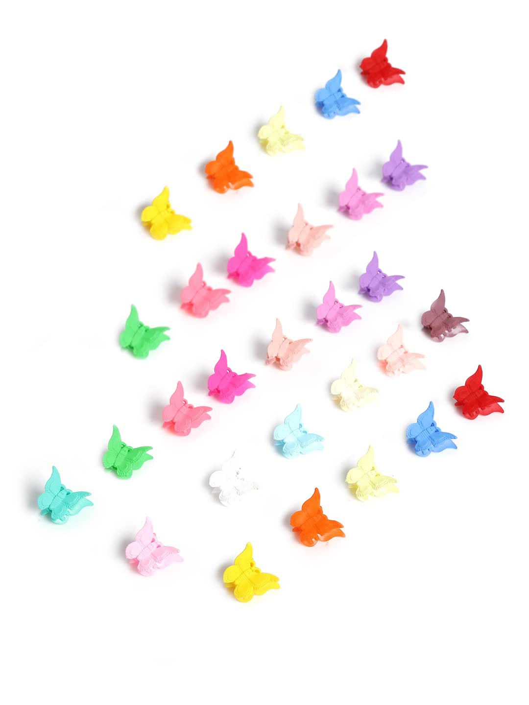 Melbees by Yellow Chimes Hair Clutchers Claw for Girls 36 Pcs Hair Claw Set Multicolor Butterfly Hair Clips Mini Hair Claw Clips with Box Package Hair Acessories for Girls Kids Women