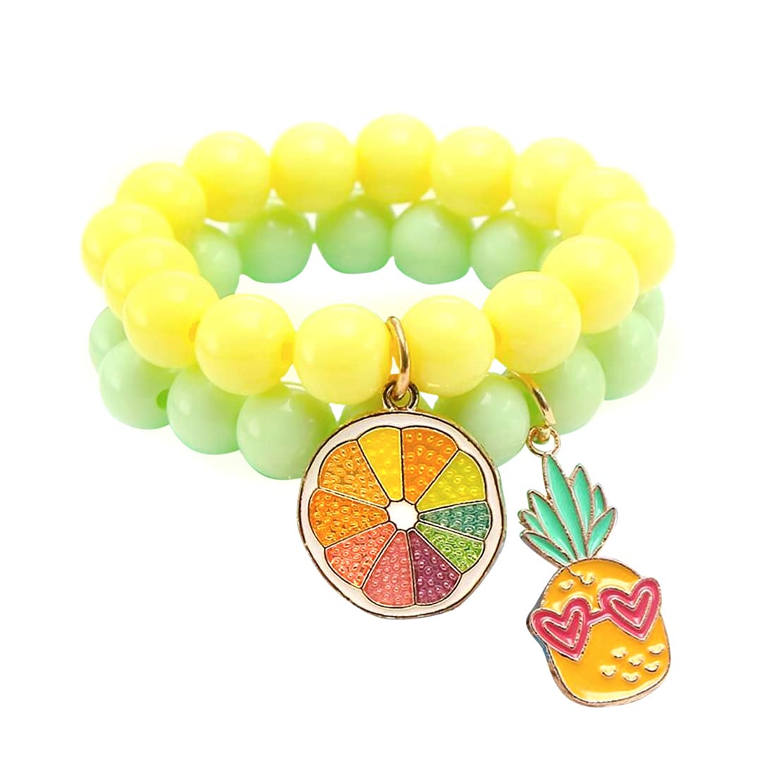 Melbees by Yellow Chimes Bracelet for Girls Kids Charm Bracelets for Girls | Combo of 2 Pcs Candy Colors Beads Bracelet For Girls kids | Birthday Gift For Kids and Girls