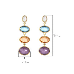 Kairangi Earrings for Women and Girls Fashion Geometric Designed Multicolor Long Dangler Earring | Gold Plated Western Danglers | Birthday Gift for Girls and Women Anniversary Gift for Wife…