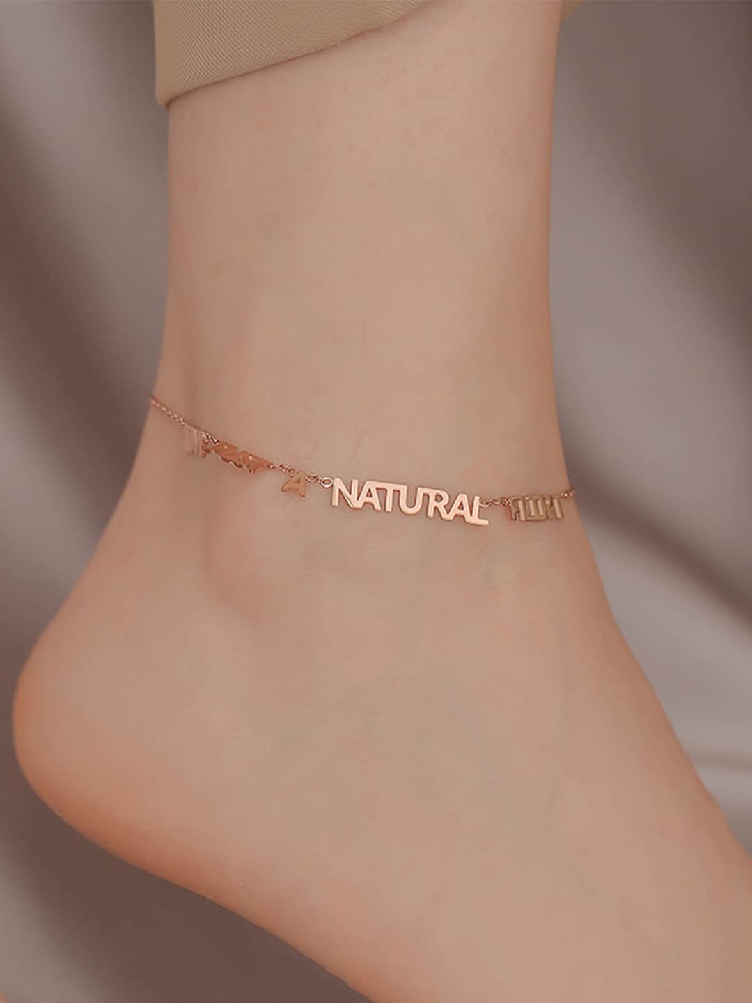 Yellow Chimes Anklets for Women Rose Gold-Plated Stainless Steel I'm Just A Natural Flirt Fashion Anklet For Women and Girls