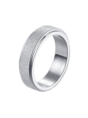 Yellow Chimes Ring for Men Silver Toned Band Designed Titanium Stainless Steel Smooth Finished Eye Catched Sleek Ring for Men and Boys