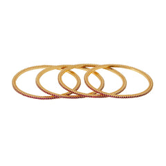 Yellow Chimes Bangles for Women & Girls Traditional American Diamond Bangles for women | Gold Tone Red AD Stone Bangles for girls | Birthday Gift For girls & women Anniversary Gift for Wife