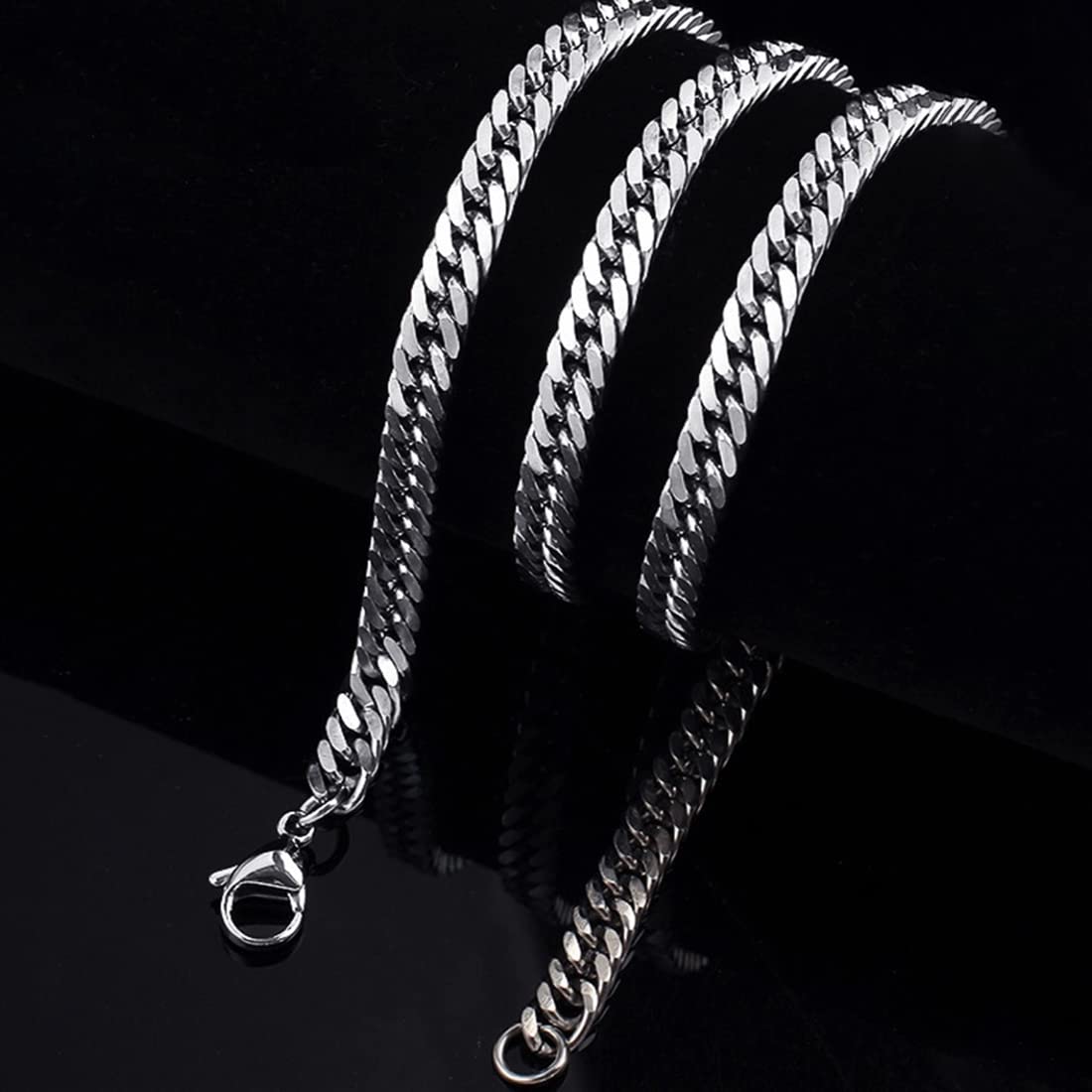 Yellow Chimes Trendy Classic Stainless Steel Curb Chain Silver Necklace, Silver Plated Chain for Men (Silver) (Ycssch-24Curb-Sl)