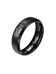 Yellow Chimes Rings for Men and Boys Fashion Black Ring for Men | Her King Band Mens Ring | Stainless Steel Rings for Men | Birthday Gift for Men & Boys Anniversary Gift for Husband