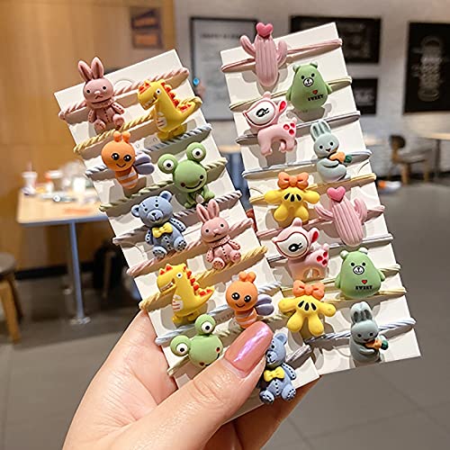 Melbees by Yellow Chimes Combo of 10 PCS Set Hair Clips and 15 Pairs of Ponytail Holder Rubber Bands Cute Characters for Kids Girls Hair Accessories (Pack of 40), Multicolour, Medium (YCHACLRB-KD002-BNDL)