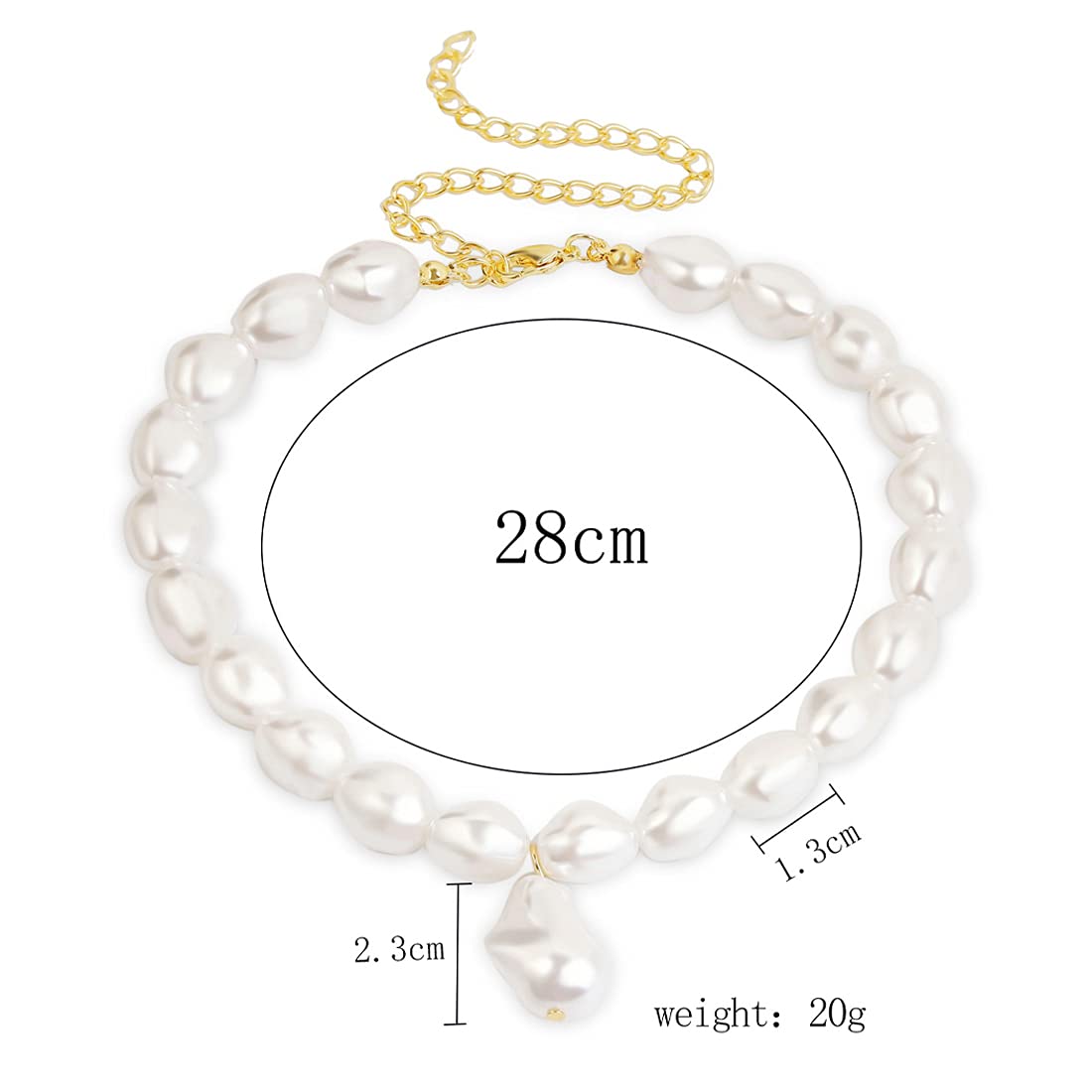 Yellow Chimes Choker Necklace for Women White Pearl Choker Necklace Fashion Looks Choker Necklace for Women and Girls.