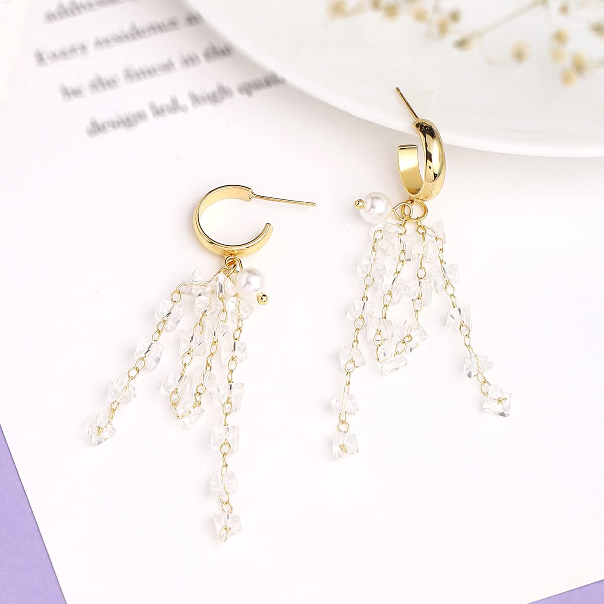 Yellow Chimes Earrings For Women Golden Stud With Crystal Tassel Drop Dangle Earrings For Women and Girls