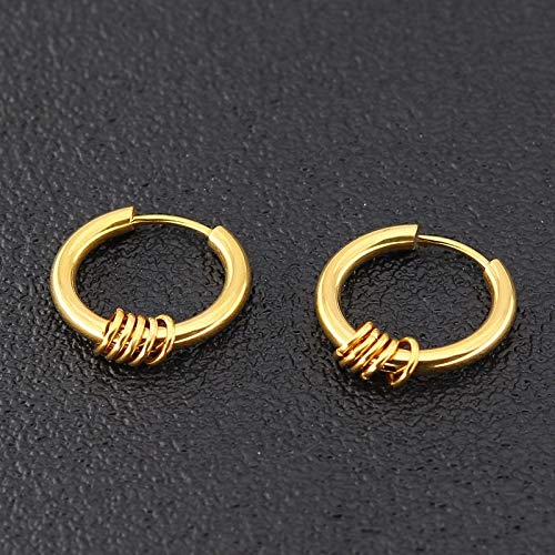 Yellow Chimes Stylish Combo of 2 Pairs Stainless Steel Combo Hoops Earrings for Boys and Men