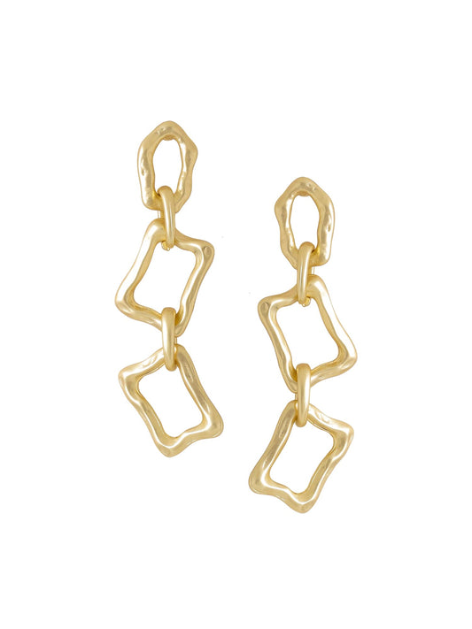 Yellow Chimes Earrings for Women and Girls Fashion Golden Dangler | Gold Plated Geometric Shaped Western Style Danglers Earrings | Birthday Gift for Girls & Women Anniversary Gift for Wife