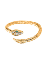 Yellow Chimes Rings for Women & Girls Crystal Ring for Girls | Snake Designed Gold Tone Crystal Adjustable Finger Ring for Women|Birthday Gift For girls & women Anniversary Gift for Wife