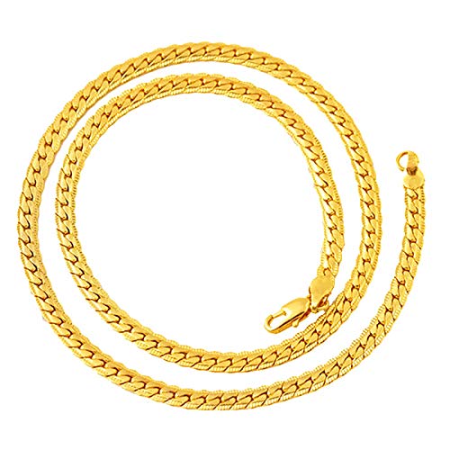 Yellow Chimes Classic 316L Stainless Steel Flat Mesh Gold Plated Unisex Gold Chain for Women and Men