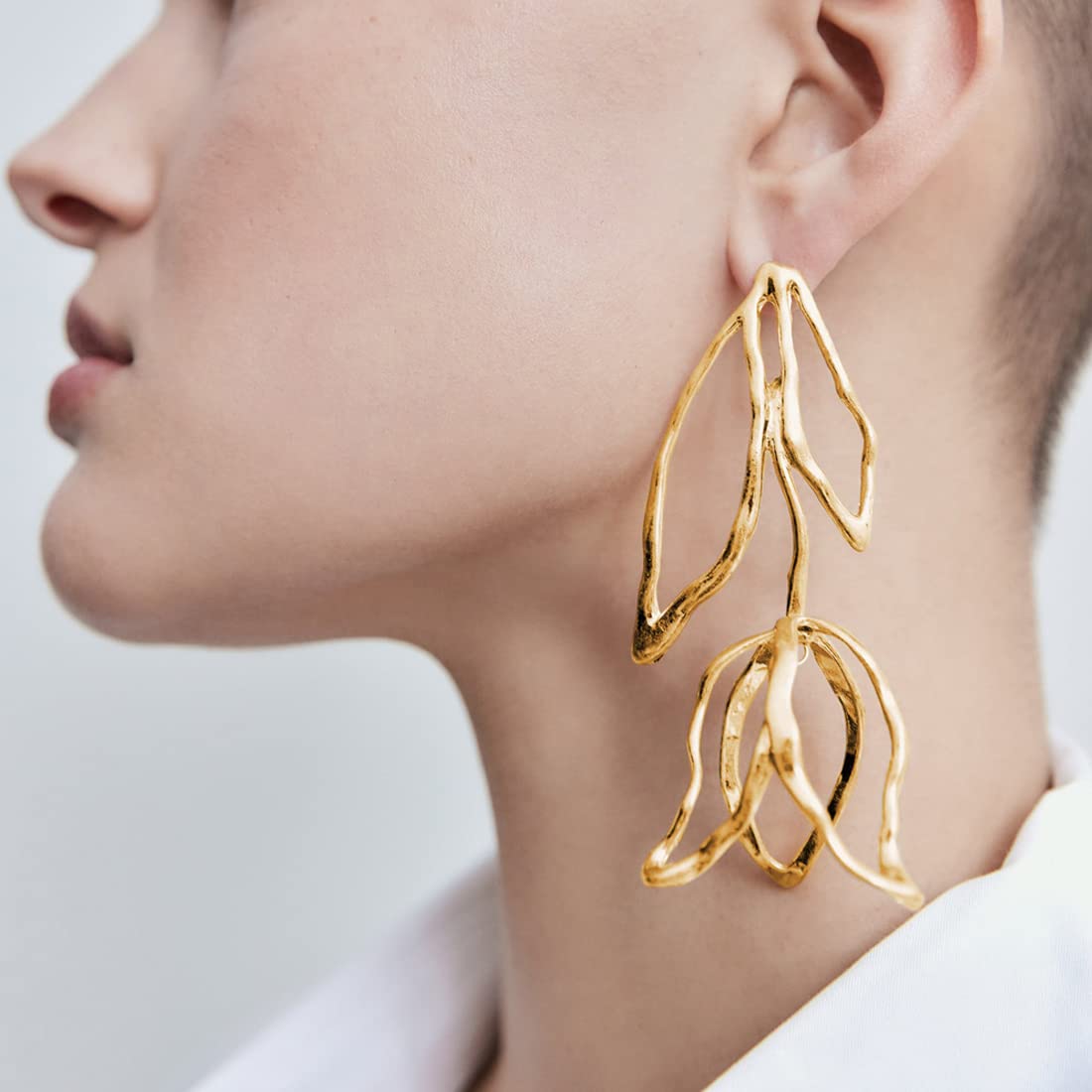 Yellow Chimes Earrings For Women Gold Toned Leaflet Designed Drop Earrings For Women and Girls