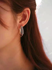 Kairangi Earrings for Women and Girls Hoop Earrings for Girls | Silver Toned Crystal Studded Hoop Earrings | Birthday Gift for girls and women Anniversary Gift for Wife