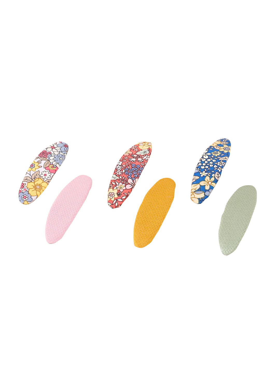 Yellow Chimes Hair Clips for Women Girls Hair Clip Hair Accessories for Women 6 Pcs Multicolor Fabric Floral Printed Snap Hair Clips for Girls Tic Tac Clips Hairclips for Women Girls