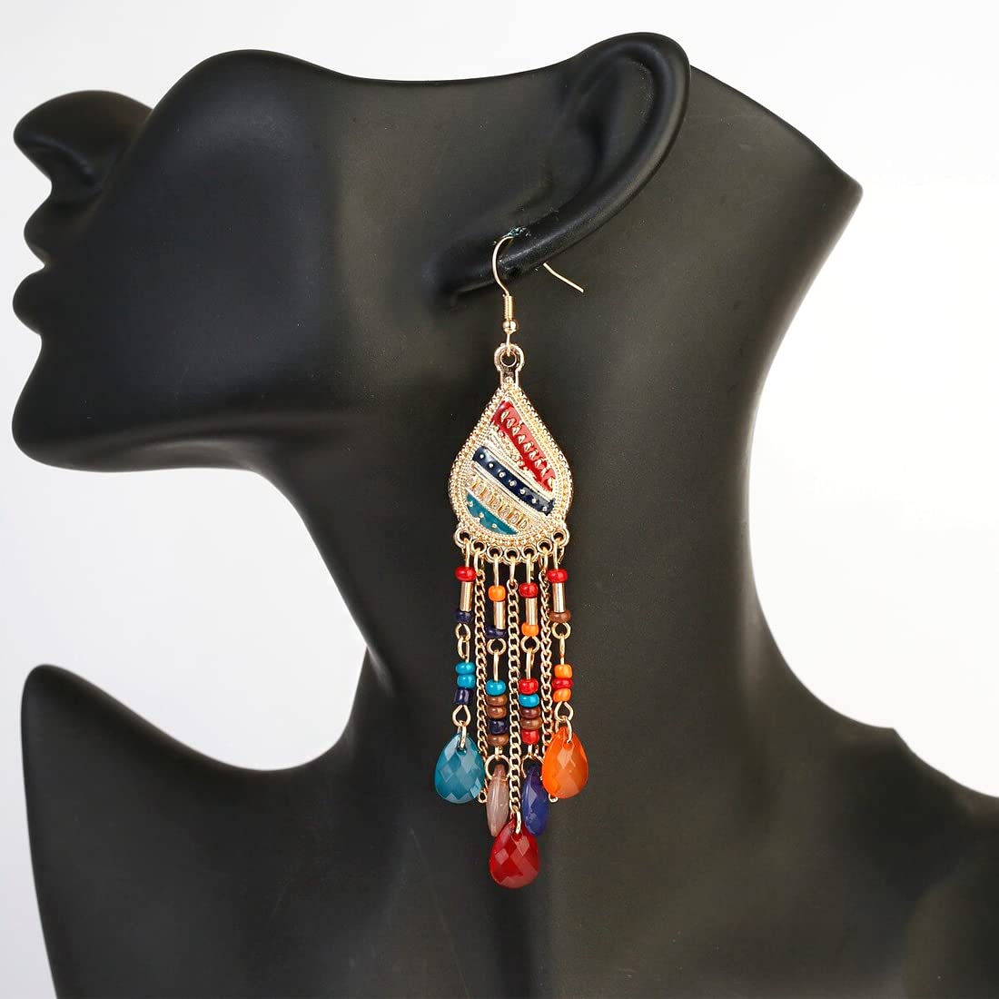 Yellow Chimes Earrings for Women and Girls Multicolor Dangler Earrings | Gold Plated Long Beaded Tassel Earrings Bohemia Dangler Earrings| Birthday Gift for girls and women Anniversary Gift for Wife