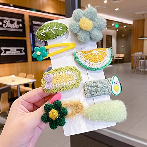 Melbees by Yellow Chimes Hair Clips for Girls Kids Hair Clip Hair Accessories For Girls Cute Characters Pretty Snap Hair Clips for Baby Girls 8 Pcs Green Alligator Clips for Hair Baby Hair Clips For Kids Toddlers