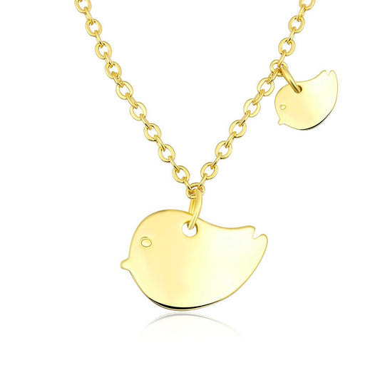 Yellow Chimes Mother Daughter Love Birds 18K Gold Plated Pendant for Girls and Women