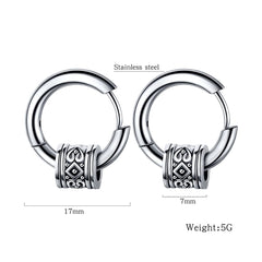 Yellow Chimes Hoop Earrings for Men Western Style 316L Stainless Steel Silver Hoops Earrings for Men and Women