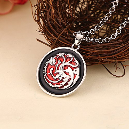Yellow Chimes Pendant for Men Red Men Pendant Dragons on The Wall- Game of Thrones 100% Stainless Steel Pendant for Boys and Men.