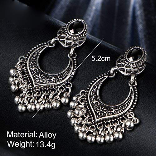 Yellow Chimes Oxidized Silver Combo 3 Pairs Unique Ganesha Design Traditional Chandbali Earrings For Women & Girls