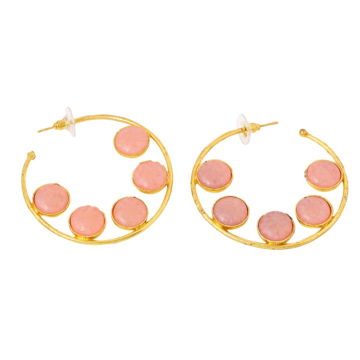 Yellow Chimes Earrings for Women and Girls | Gold Plated Hoop Earrings|Stone Studded Hoops Earrings | Birthday Gift for girls and women Anniversary Gift for Wife