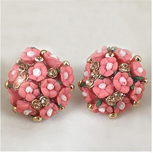 Yellow Chimes Stud Earrings for Women Combo of 2 Pairs Floral Stud Earrings Gold Plated Pink & Peach Studs for Girls and Women.