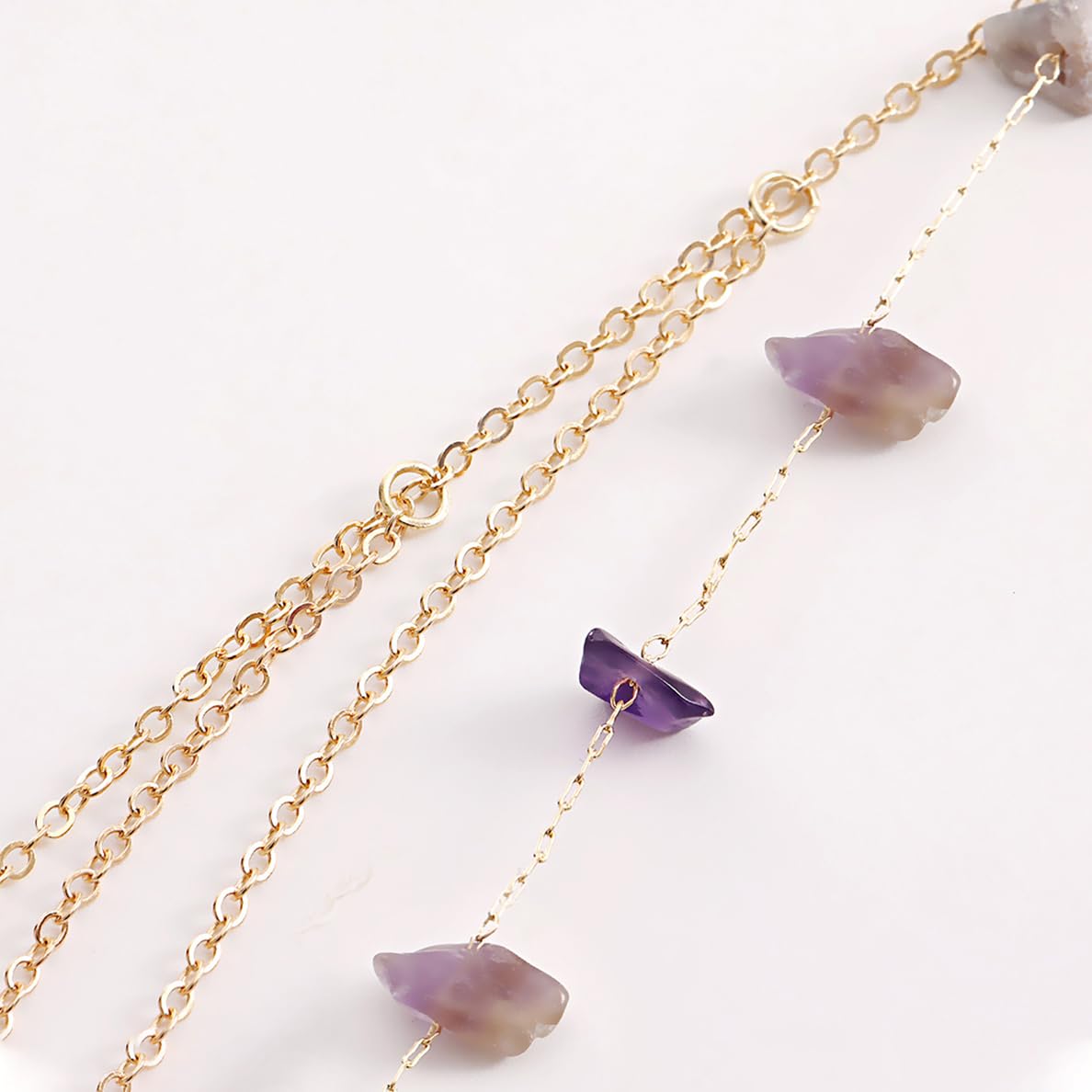 Yellow Chimes Body Chain For Women Layered Gold Toned Purple Beaded Body Chain For Women and Girls