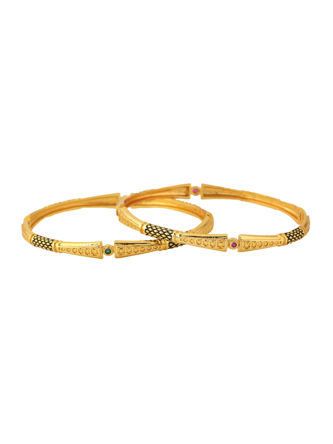 Yellow Chimes Bangles for Women Gold Toned Meenakari Touch Traditional Bangles for Women and Girls