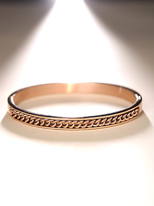 Yellow Chimes Bracelet for Women Stainless Steel Chain Bracelet Rose Gold Plated Bangle Style Kada Bracelet for Women and Girls.