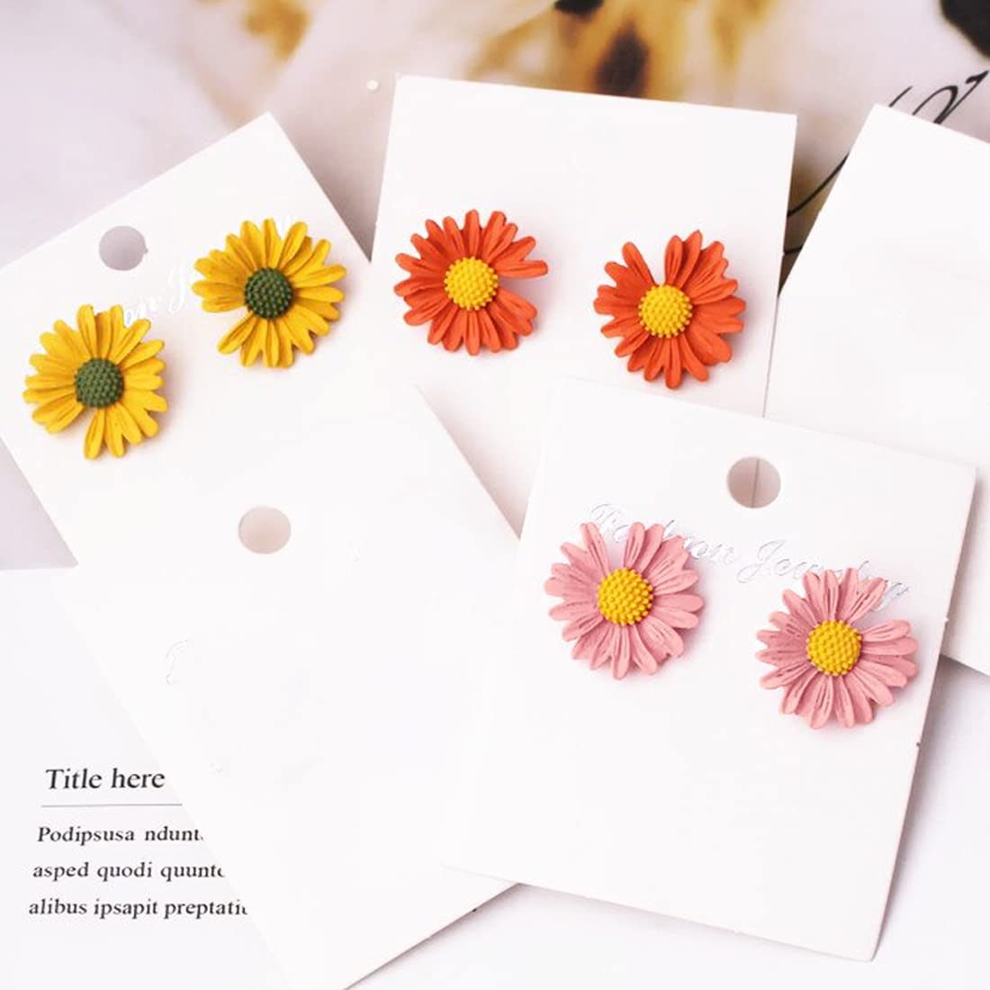 Yellow Chimes Stud Earrings for Women Combo of 3 Pairs Multicolor Floral Stud Earrings fow Women and Girl's.