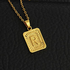 Yellow Chimes Gold Plated Alphabet 'R' Statement Pendant Necklace for Men and Women