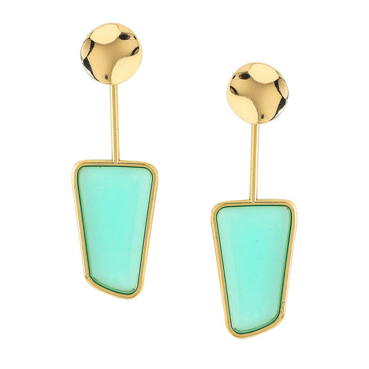 Yellow Chimes Earrings For Women Gold and Turquoise Blue Color Geometrical Drop Earrings For Women and Girls