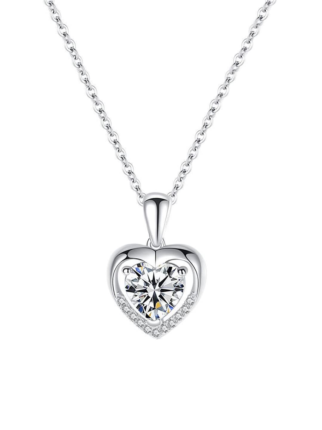 Raajsi by Yellow Chimes 925 Sterling Silver Pendant for Women & Girls Pure Silver Heart Pendant Chain Birthday Gift for Girls | With Certificate of Authenticity & 925 Stamp Valentine Gift for Girls